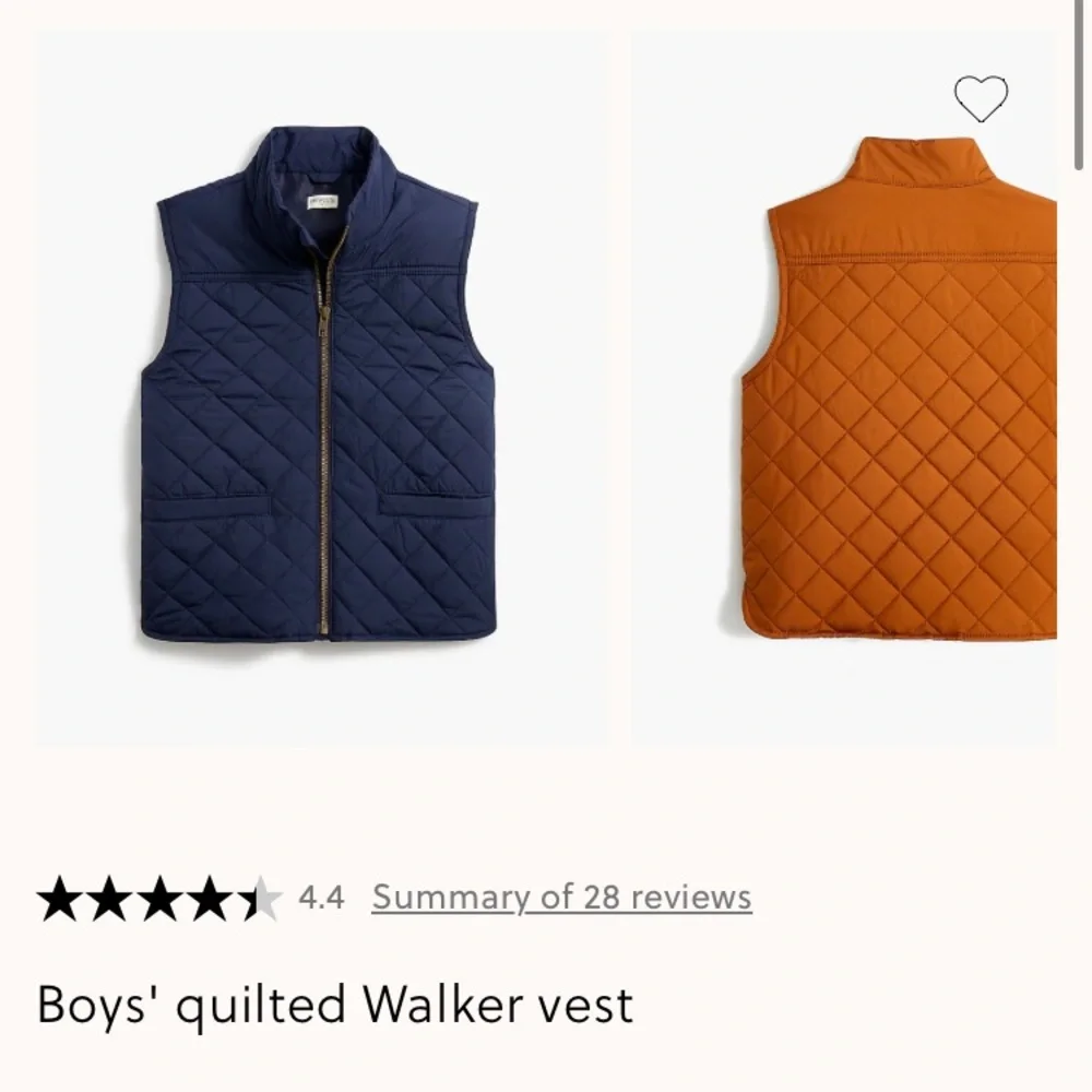New: Crewcuts Quilted Walker Vest in Navy Blue. Size xs or 4 / 5